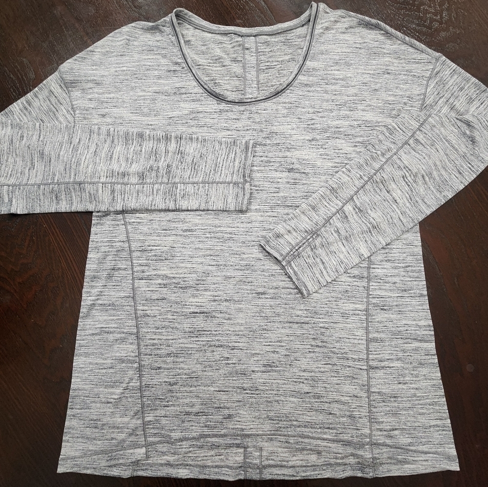 Lululemon Sweat Embrace Long Sleeve Training T-Shirt Women's Sz L Heather Gray - Picture 3 of 8